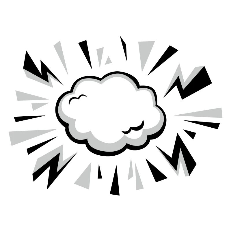 Nuage comique avec éclairs