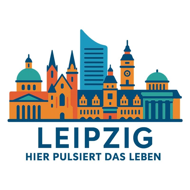 Leipzig Skyline Pulsating Silhouette