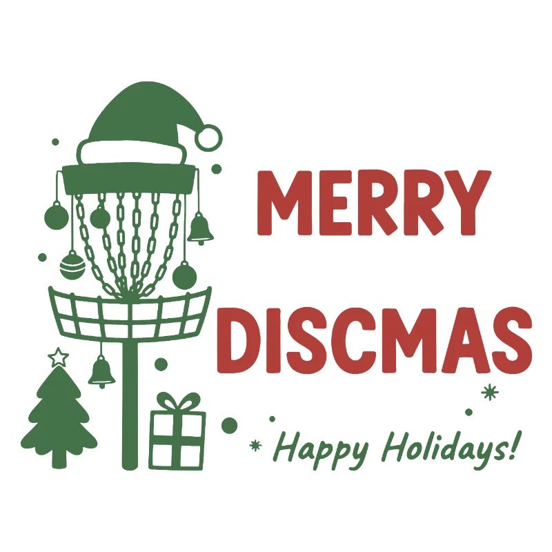 Fröhliche Discmas Frohe Feiertage Disc Golf Korb