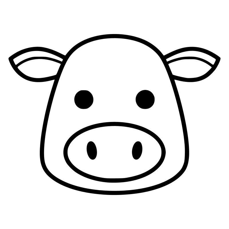 Kuh Kopf Icon Minimalistisch Clean