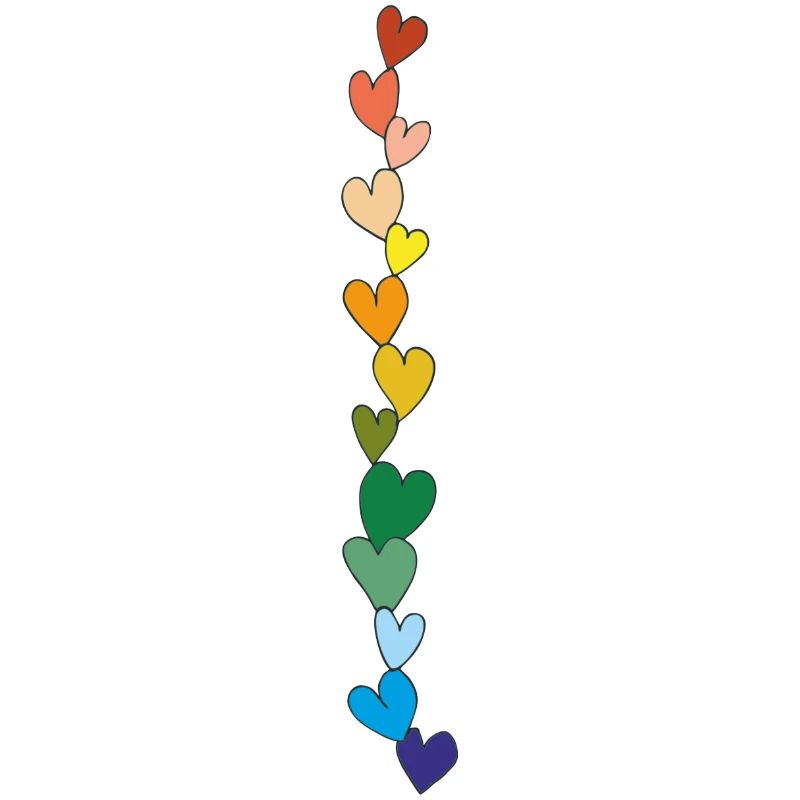 herzenkette bunt