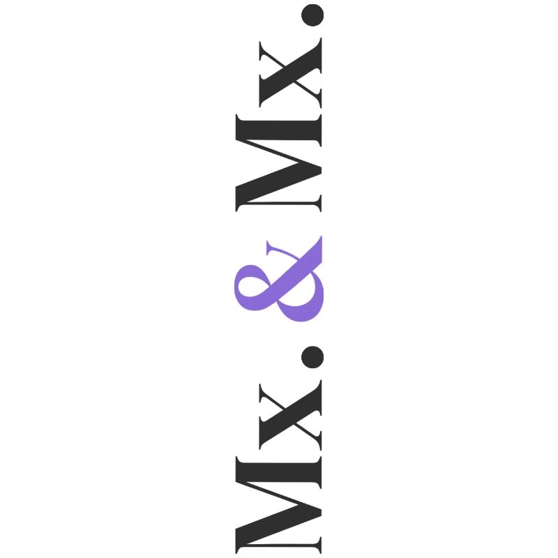 Conception de mariage en Mx. et Mx. en pile verticale de caractères