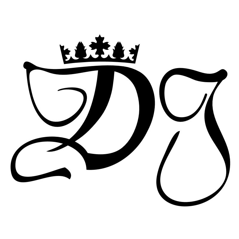 DJ-disc jockey monogram with crown