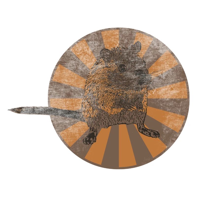 Gerbil in circus style with washed effect