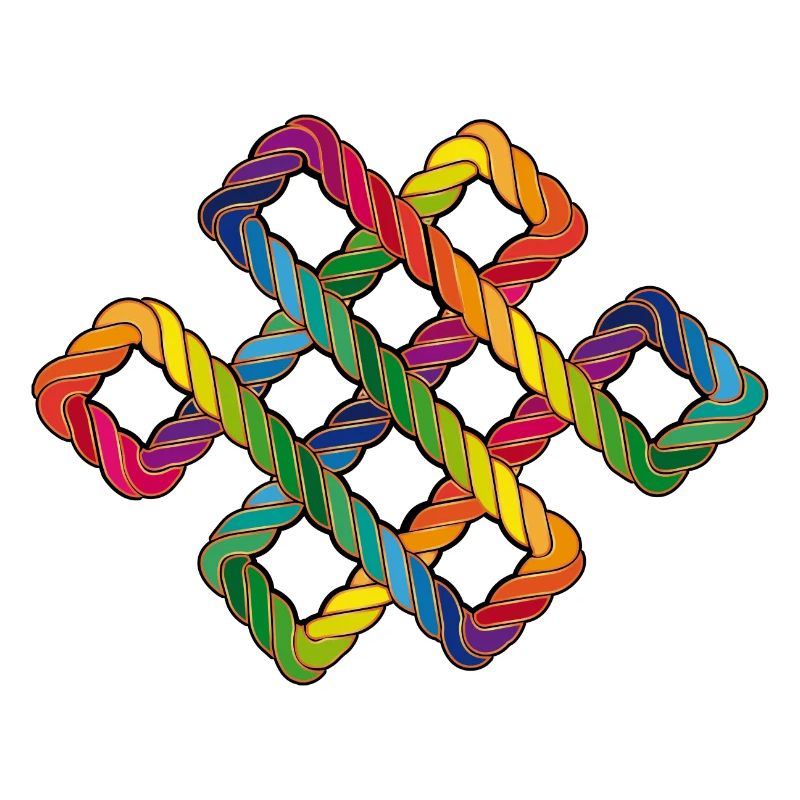 Buddhist endless knot rainbow