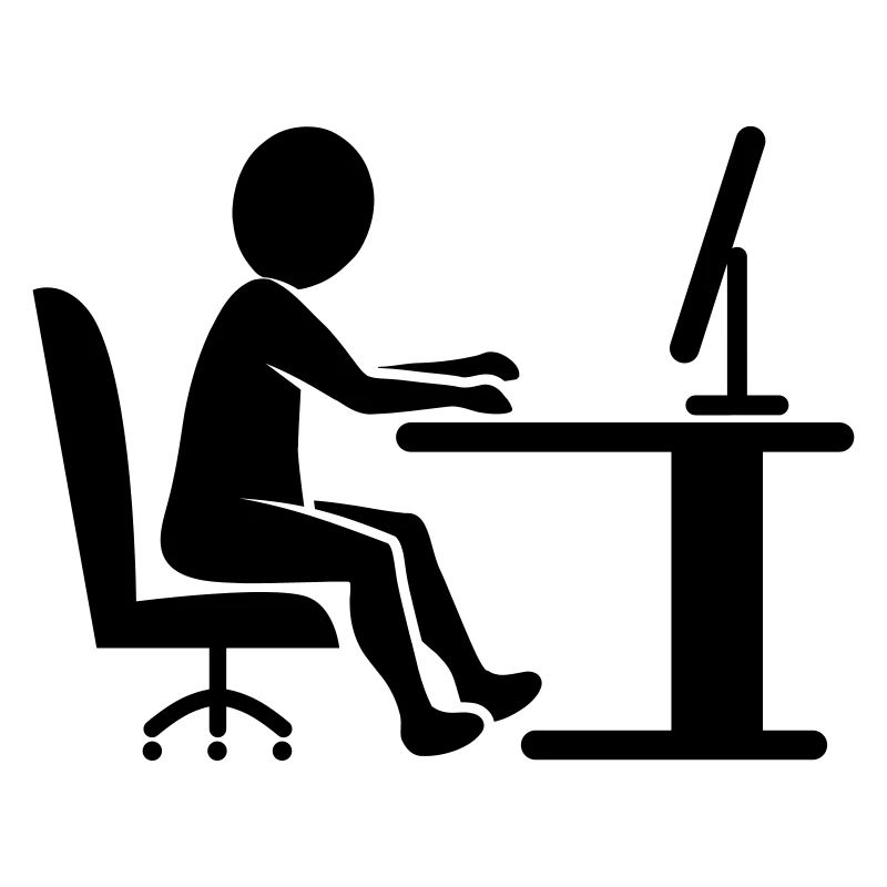 Icon desk work / black and white