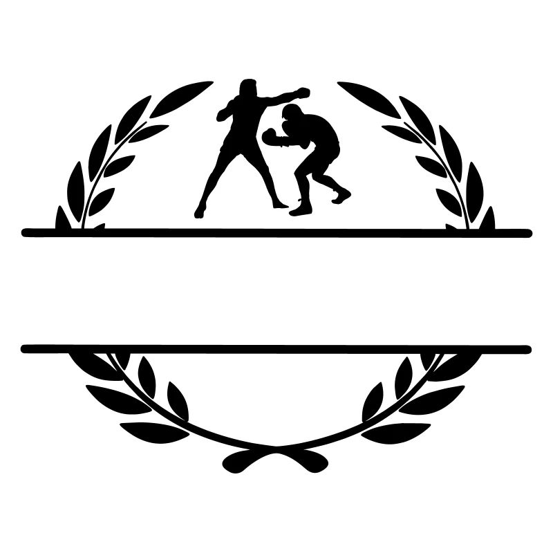 Boxers in match in laurel wreath