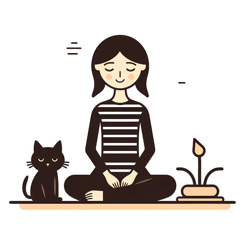 Se détendre avec un chat
