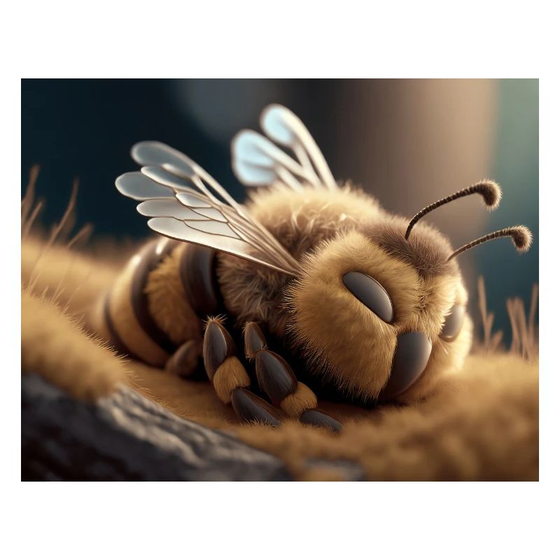 Cute animals doing hibernation – bee