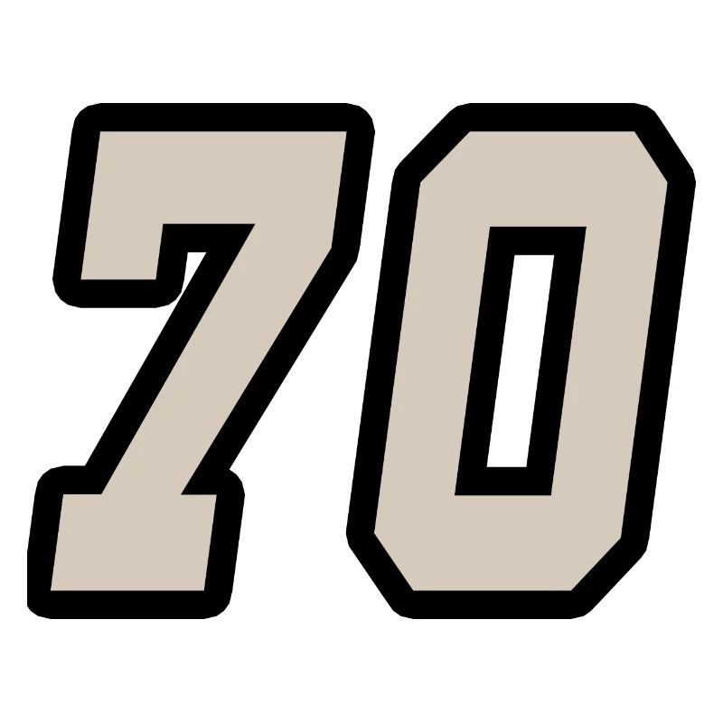 Zahl 70 Nummer Siebzig 70