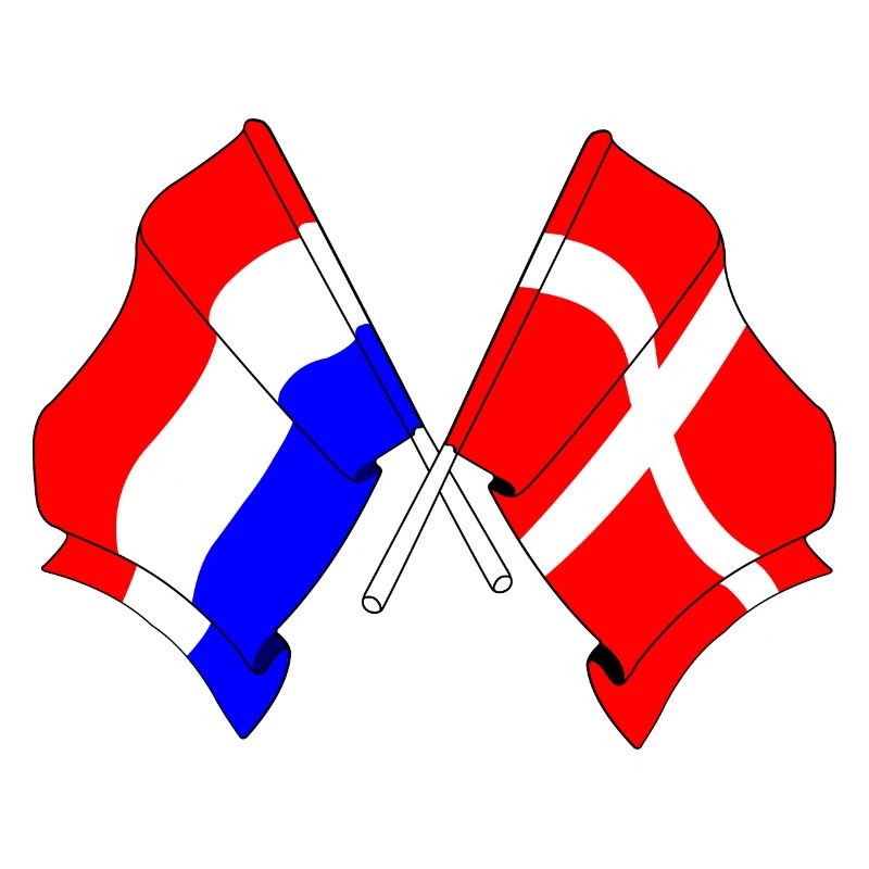 Drapeau des Pays-Bas et drapeau du Danemark