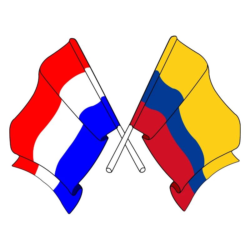 Drapeau des Pays-Bas et drapeau de la Colombie