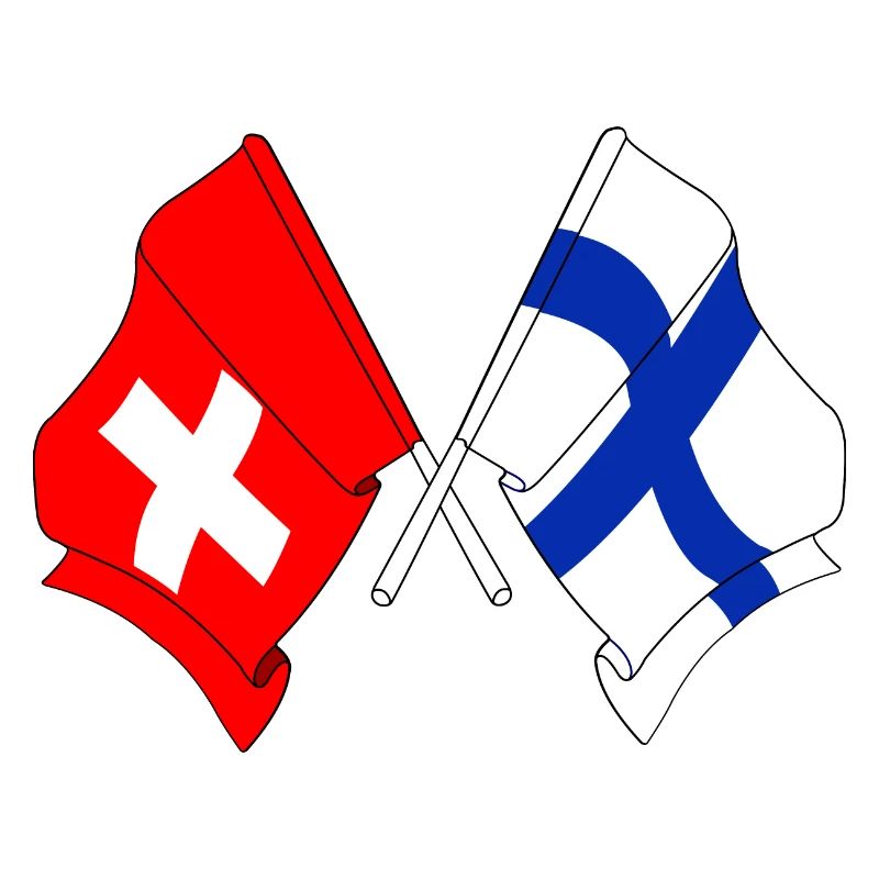 Drapeau de la Suisse et drapeau de la Finlande