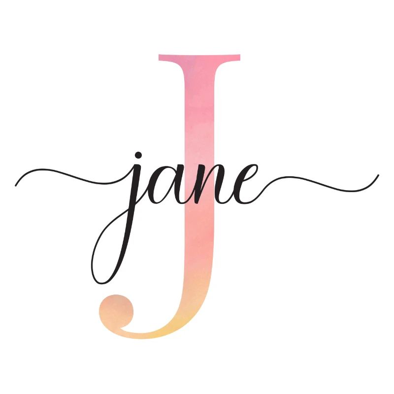 J | Monogramme | Nom | Jane |Aquarelle