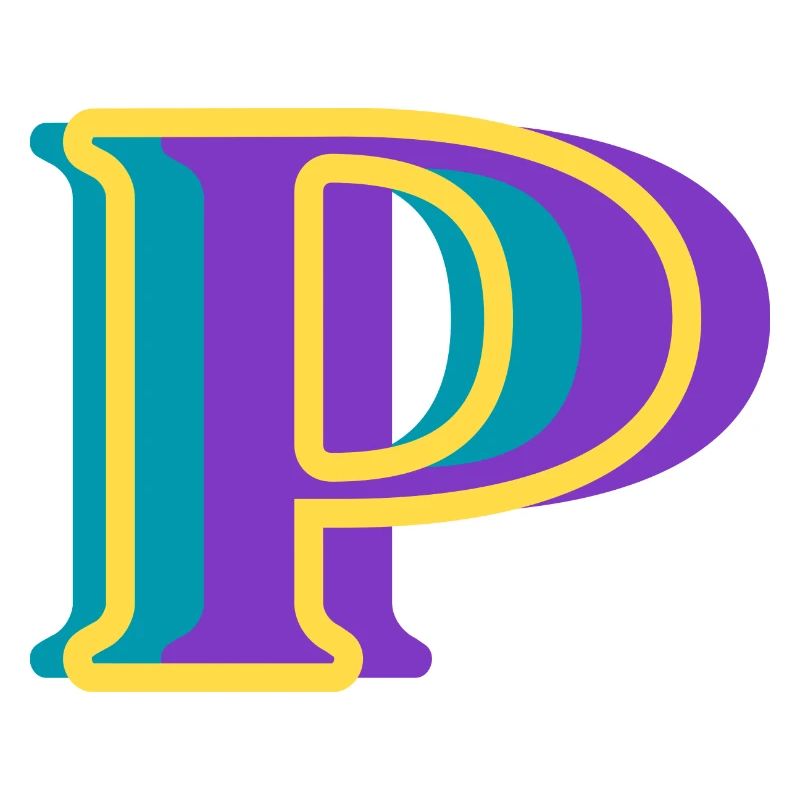 Multicolored letter p