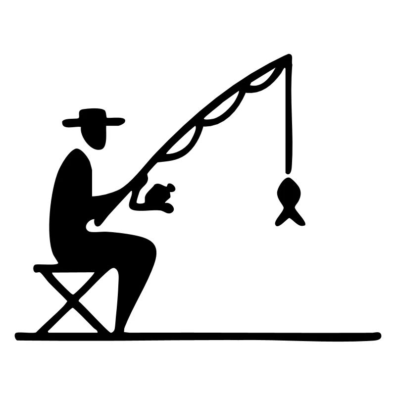 Angler with route and fish