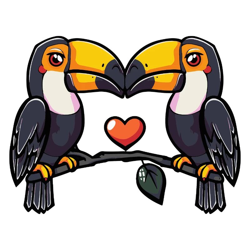 Toucan oiseau couple e Saint-Valentin