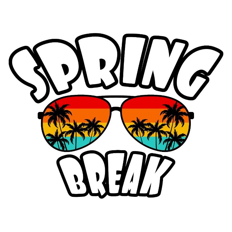 Spring Break Retro Sunset & Beach