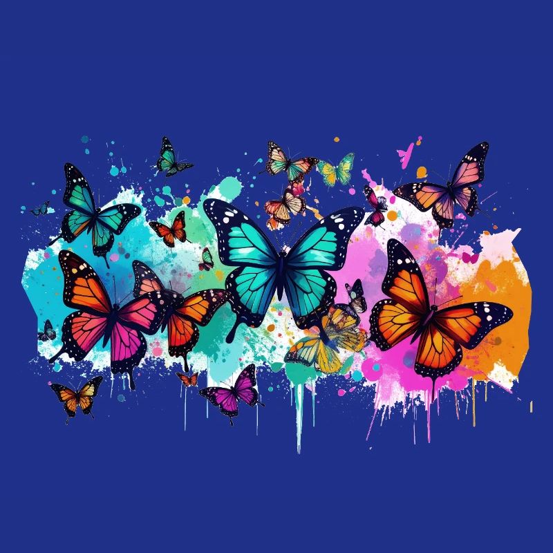 schmetterling,bunt,blumen,graffiti