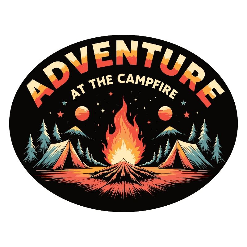 Adventure Campfire Retro Camping