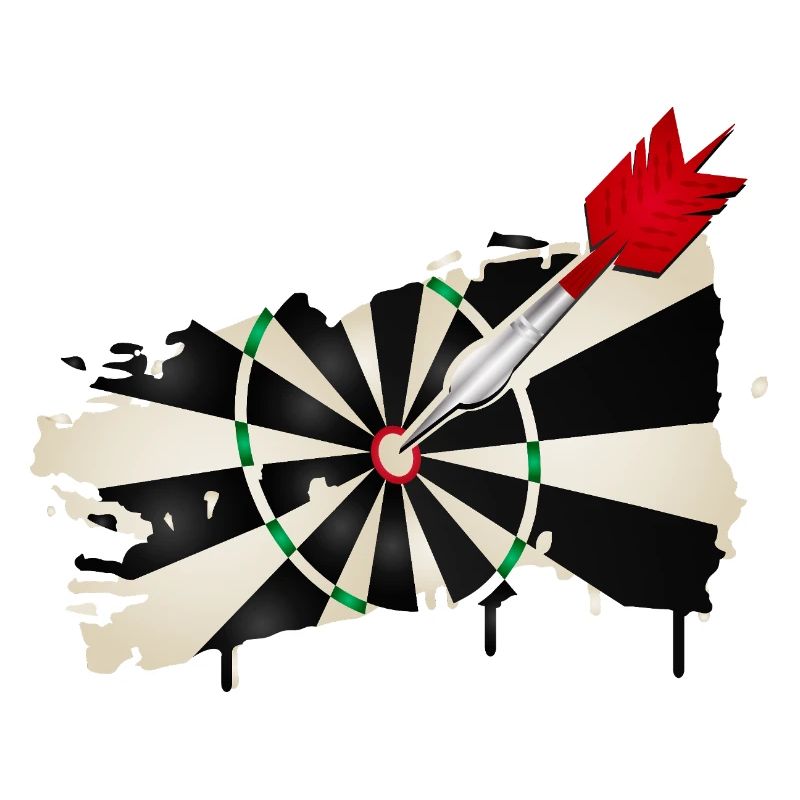 Graffiti style dartboard with hit