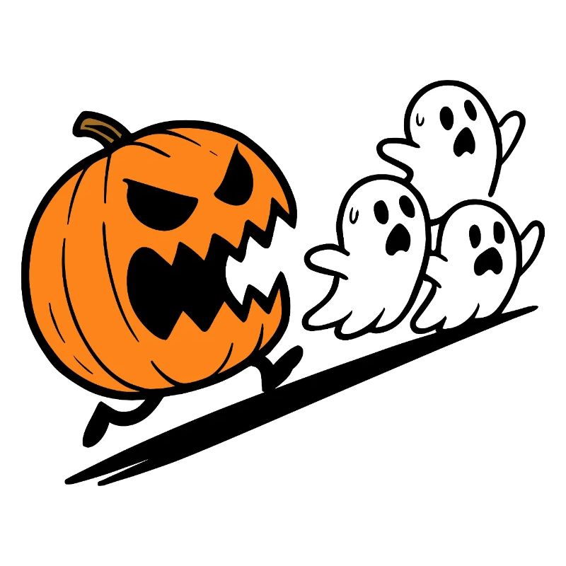 Spooky Halloween Pumpkin Illustration