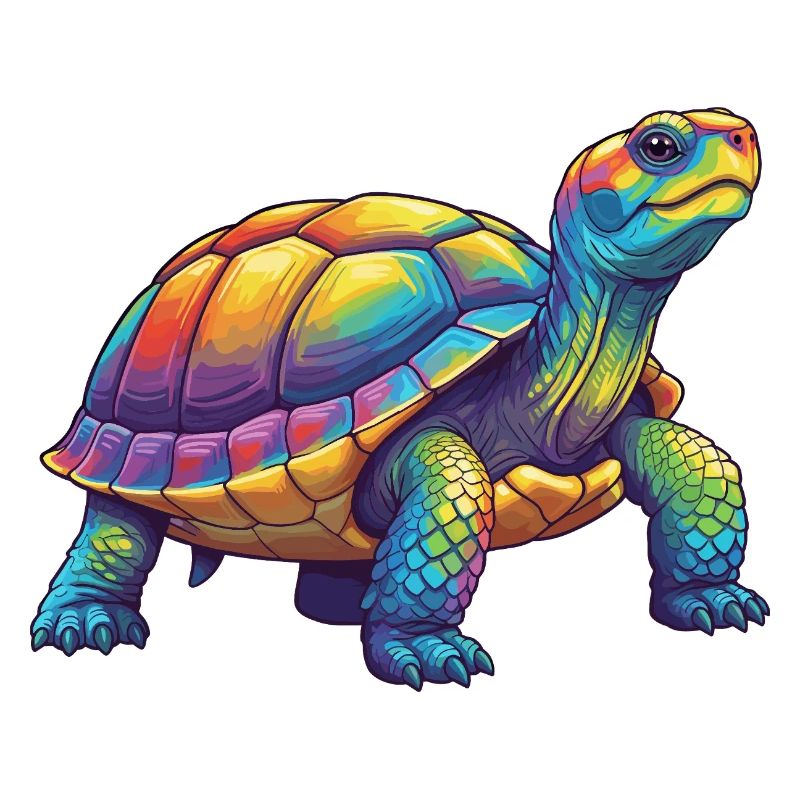 Bunte Turtle Rainbow Pop Art Aquarell