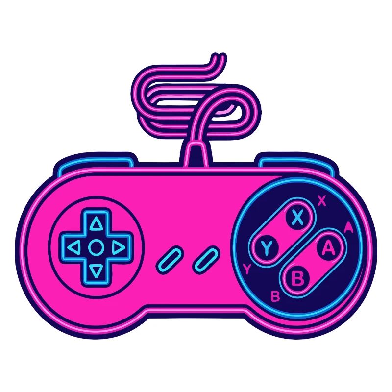 Retro pink neon controller