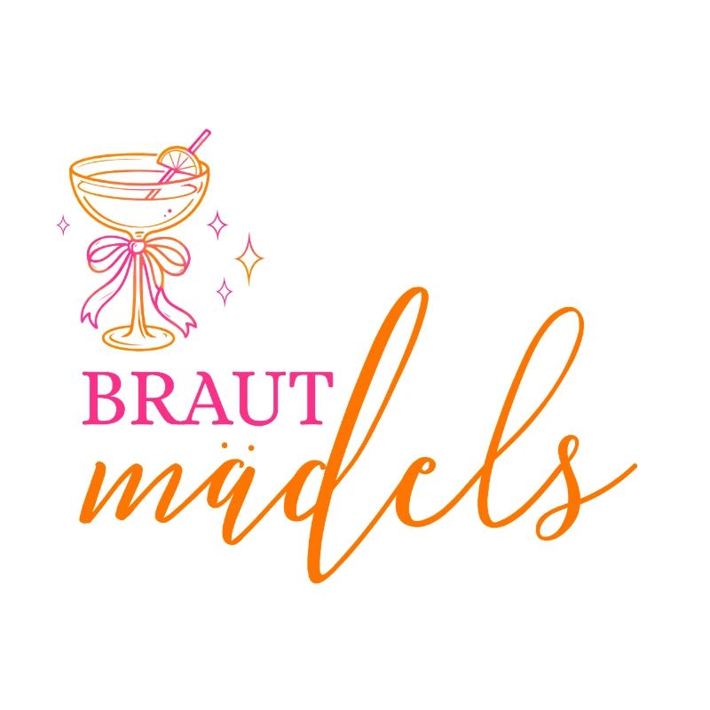 BRAUT MÄDELS!  Cocktailglas mit Schleife