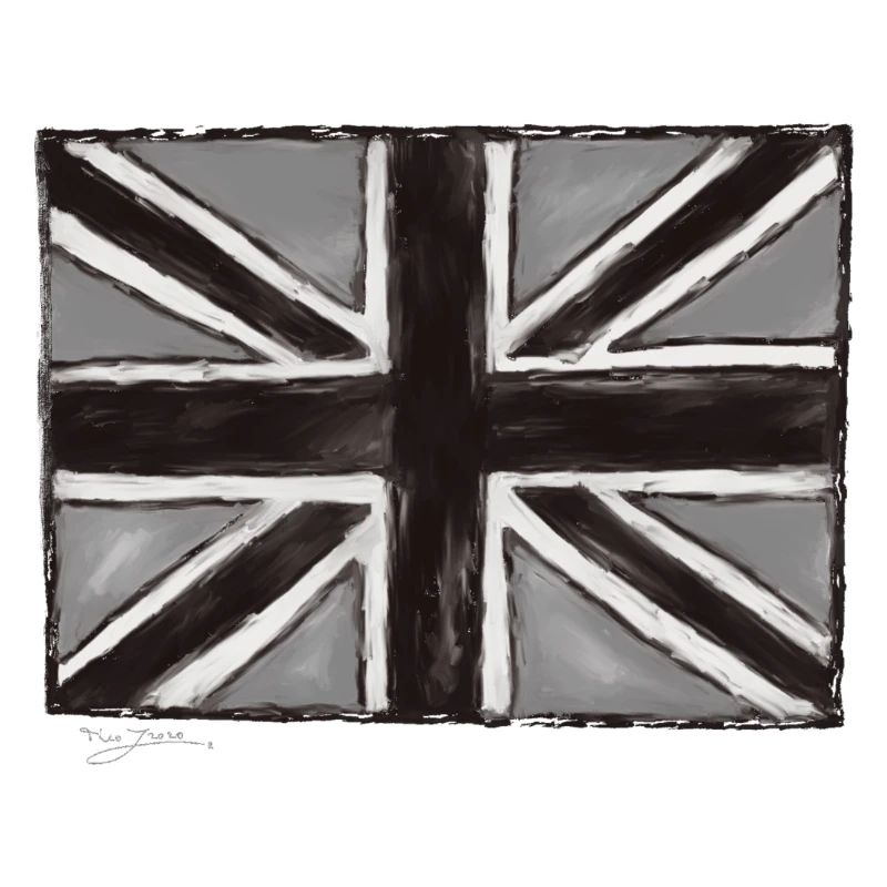 Grau Gemaltes Union Jack Kunst