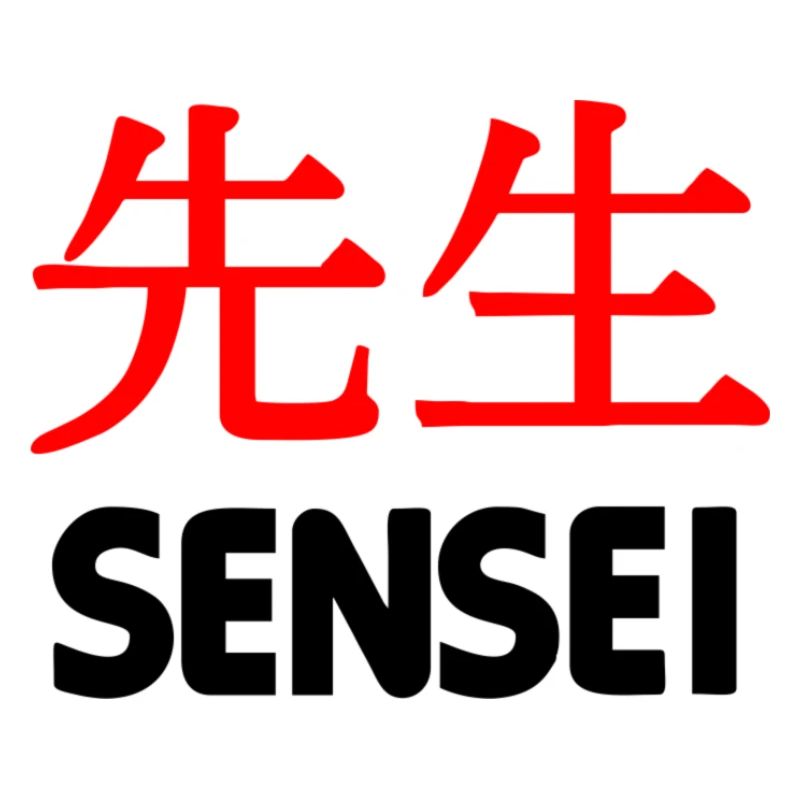 Teacher or master in kanji script text 'Sensei