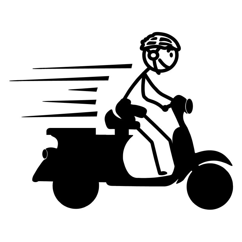 Scooter with boy stickmen
