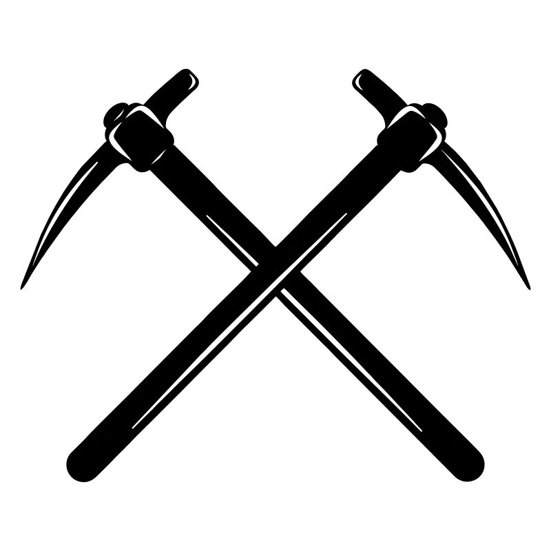 Two pickaxes crossed