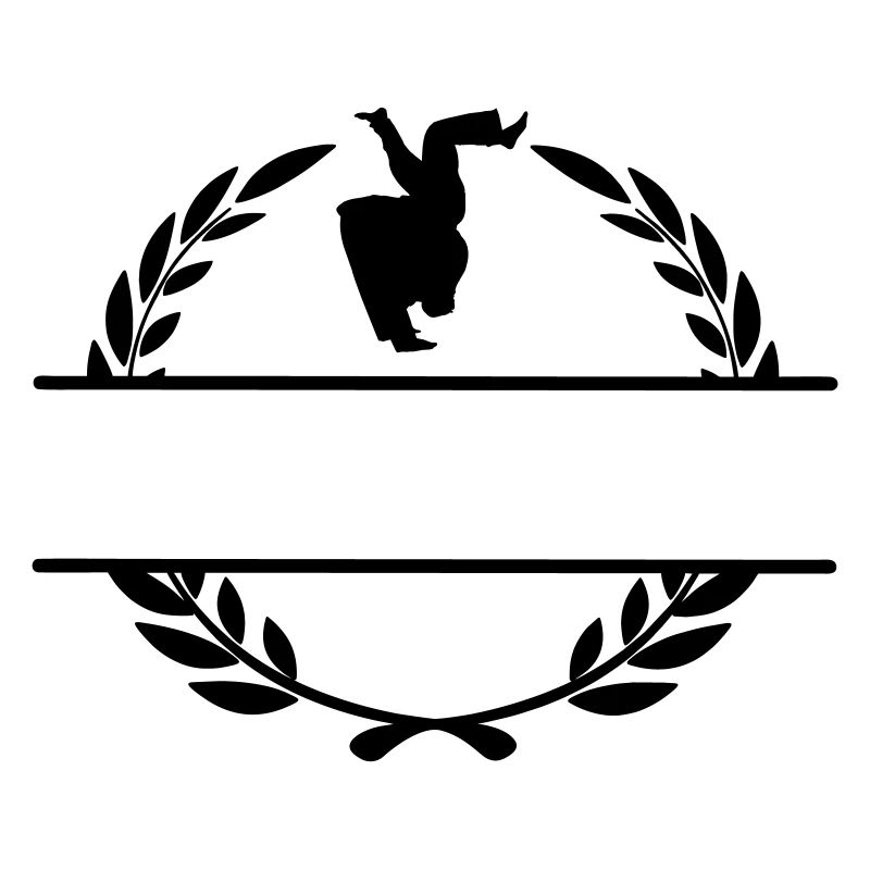 Judo throw in laurel wreath