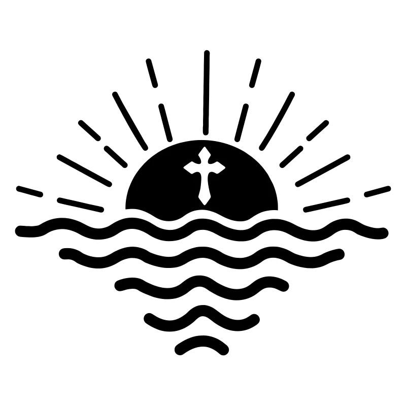 Croix de mer du coucher du soleil