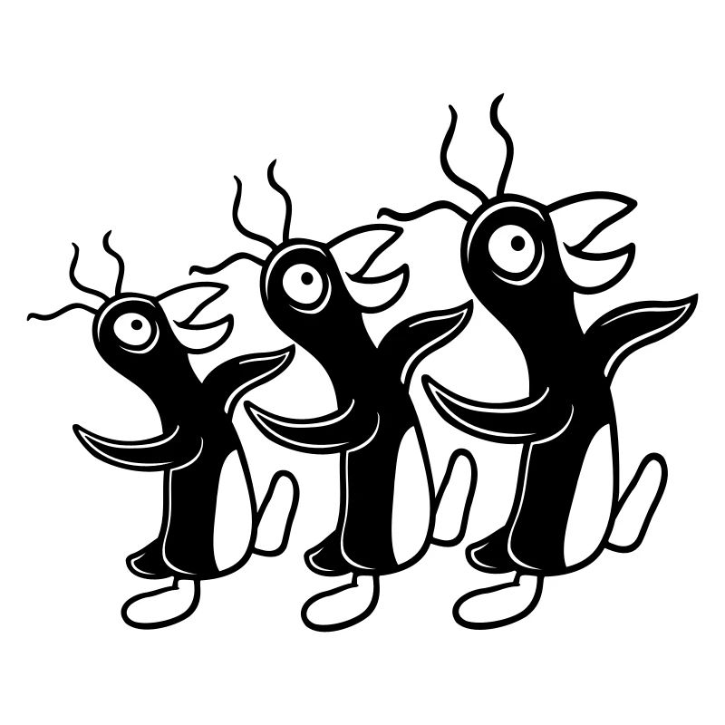 3 crazy penguins running stupid team friends crew