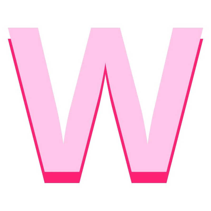Pop und moderner rosa Buchstabe w