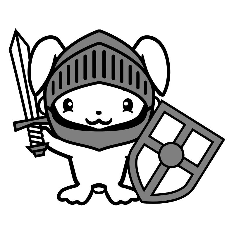 Lapin Chevalier Épée Bouclier Armure Casque Château Héros