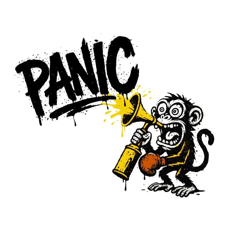 Expressive monkey with megaphone