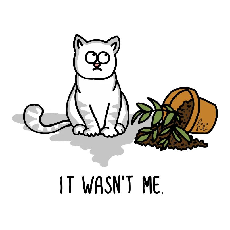 Ce n’était pas moi – Pot de fleurs à motif de chat drôle