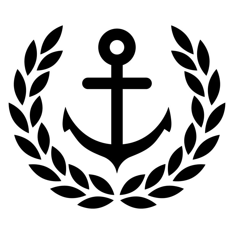 Anker mit Lorbeerkranz