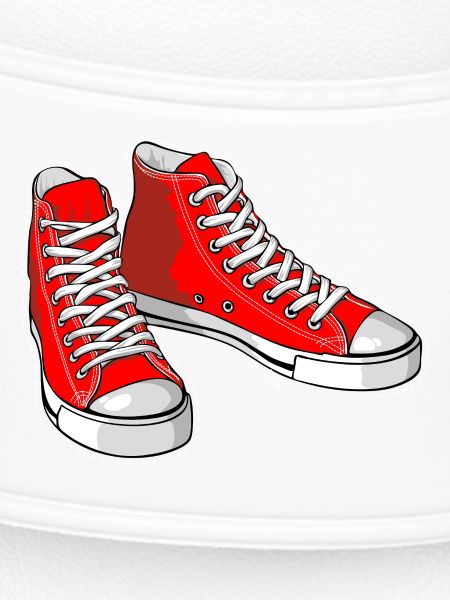 Red sneakers