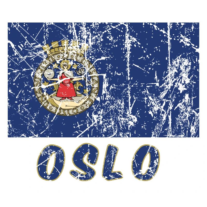Oslo Norway flag vintage effect