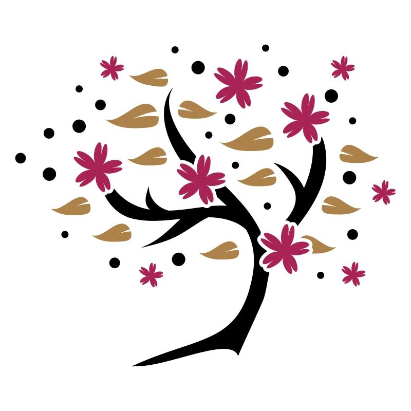 stylized cherry blossom tree in spring