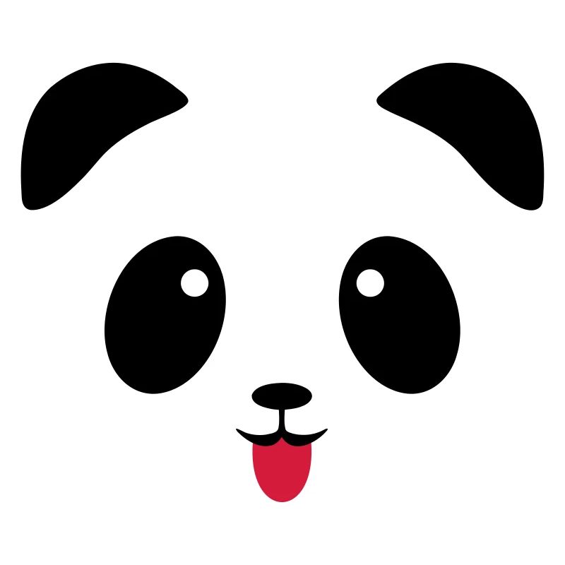 Langue de visage de panda