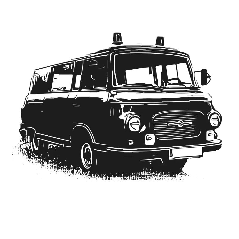 Barkas with blue light