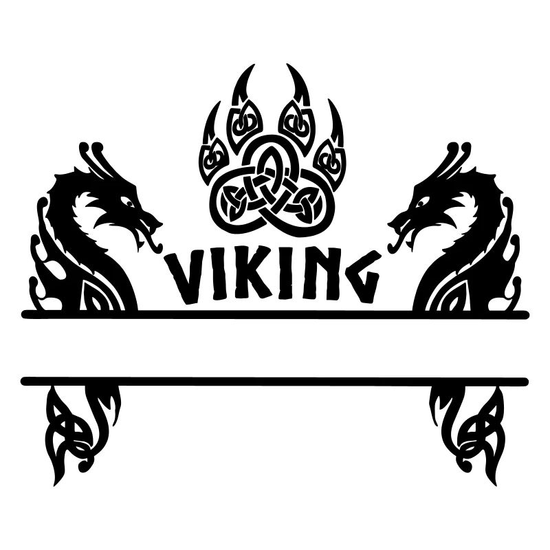 Viking bear claw two dragons nameplate 8