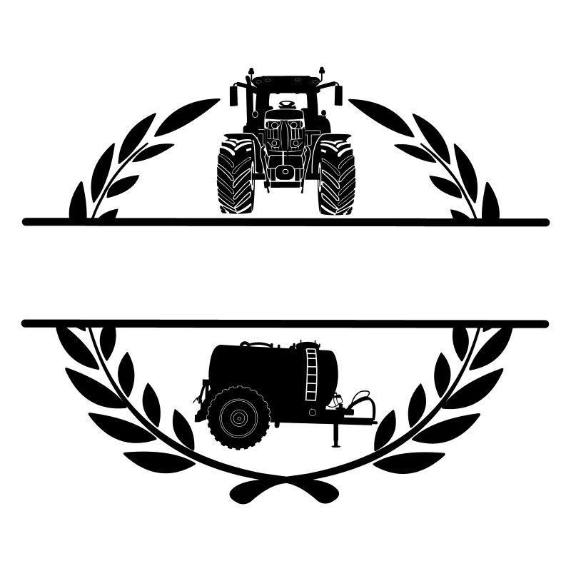 Tractor with vulture tank in laurel wreath