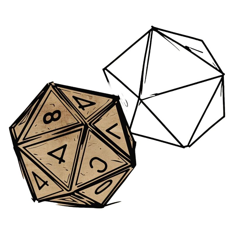 Painted RPG Cube – Artistic Dice Design
