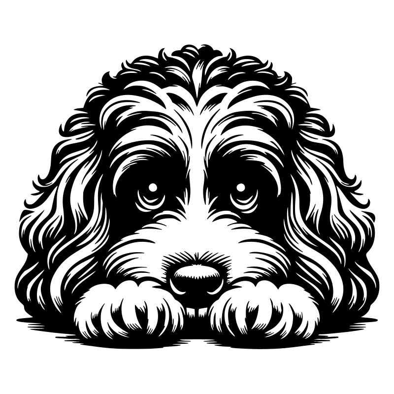 Tête de Cavapoo avec pattes